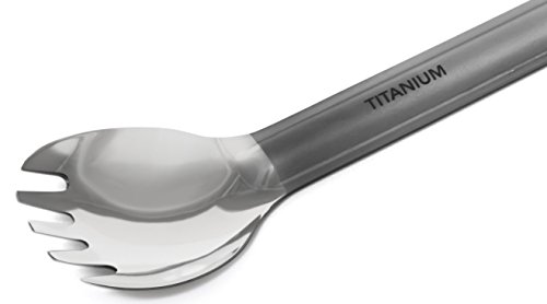 Savior Survival Gear Titanium Spork – Lightweight Multi-Purpose Long Handle Camping Spork - Eco-friendly Backpacking Utensil