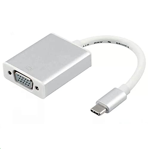 Digital Square Adaptador USB C a VGA 10cm, Macho a Hembra, Convierte la Señal Digital USB-C a Señal VGA, Compatible con iMac, MacBook Air, Google Chromebook Pixel, Lenovo, DELL, HP, Acer Cover