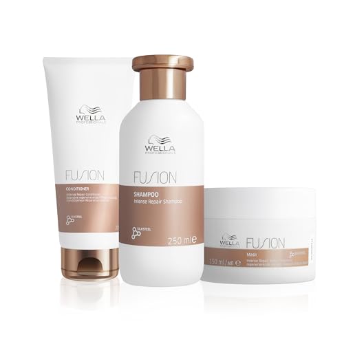 Wella Professionals Fusion Intense Repair Vorteils-Set – reparierende Haarpflege für kaputtes Haar – Set aus 250 Shampoo, 200 Conditioner und 150 ml Haarkur