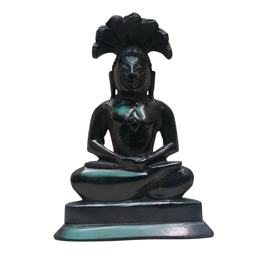 Estatua Parshwanath Jain de Mármol Negro 5 Pulgadas