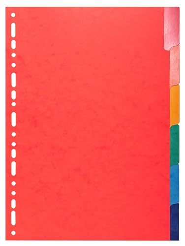 Intercalaires en carte lustrée 225g Exacompta 2206E format A4 à 6 onglets couleurs