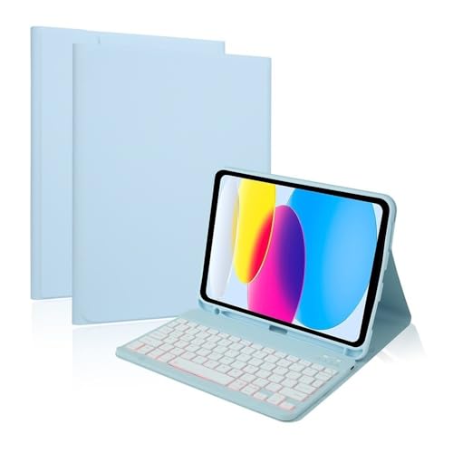 Funda con teclado retroiluminado para iPad Air 11 2024 y iPad 10.9 en color azul cielo 1
