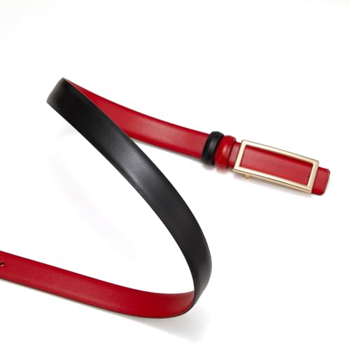 Women's Reversible Genuine Leather Belt Skinny Fashion Waist Belt2