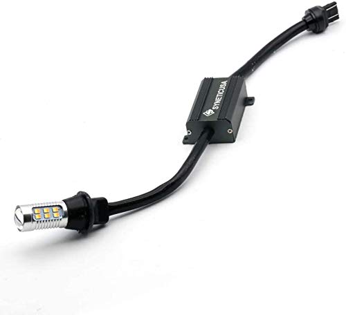 2x Error Free 7443 (Type-2) LED Switchback White-Amber Front Turn signal Light Bulbs, Load resistor connected, Plug and play