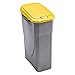 M-Home EcoBin - Pattumiera per Il Riciclaggio, con Sistema di aggancio Connect Ready, Plastica, Grigio/Giallo, 25L
