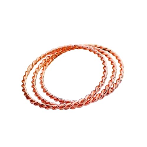 Pure Copper Twisted tensor Bangle Set 3, Solid Copper Bracelets for Men and Women, Arthritis Copper Bangle Bracelet, Handmade Health Jewelry,