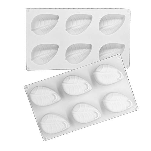 JasCherry Silikonformen, 6 Hohlraum Blätter Geformt, Bonbon Schokoladenformen, Mousse-Kuchenform, Motivbackformen… – Ansicht 8