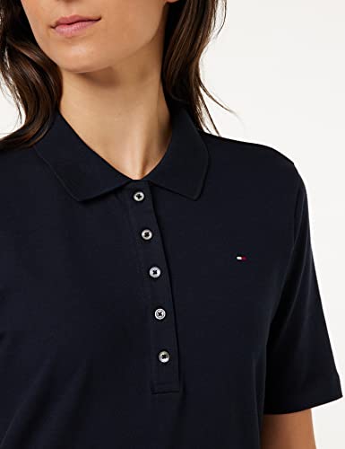Tommy Hilfiger Damen Poloshirt Kurzarm 1985 Pique Polo Regular Fit, Blau (Desert Sky), XXS 3
