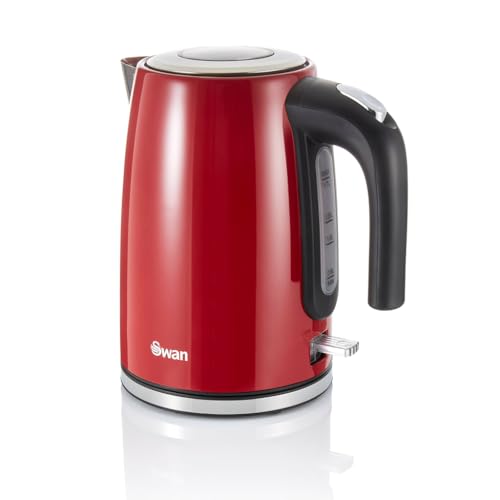 Swan Townhouse 1.7L 2200W Quick Boil Elegant Kettle - SK14015 (Red)
