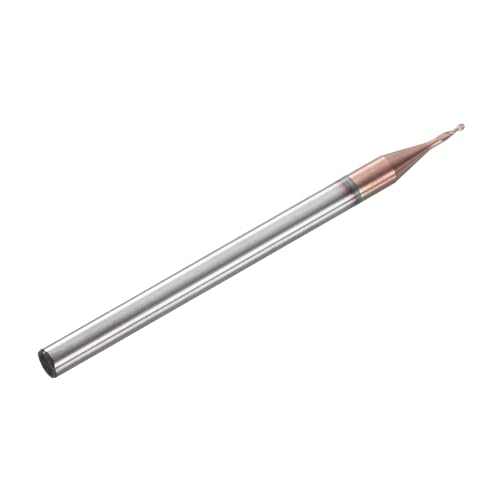Image of HARFINGTON Ball Nose End Mill 2 Flute 0.028 inch Diameter 1 /8 inch Shank Tungsten Carbide Uncoated Spiral CNC Router Bits 0.084 inch Cutting Length Single End Ball for Carving Engraving Grinding