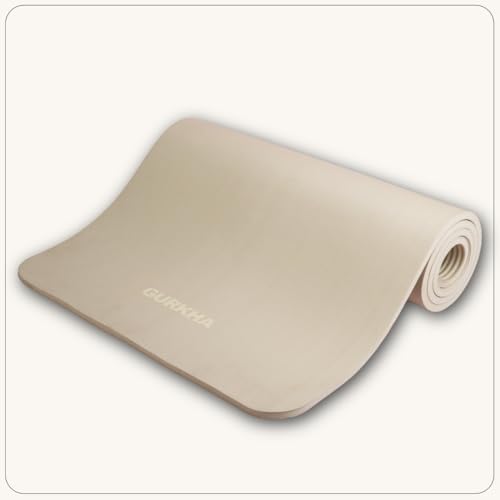 Image of GURKHA 13mm NBR Ultra-Cushioned Yoga Mat + Carry Strap | Category-Leading Comfort, Non-Slip Mat for Yoga, Pilates, HIIT & Floor Workouts | Joint-Support, Comfort Fitness Mat - Buoyant Mist | 6X2 ft