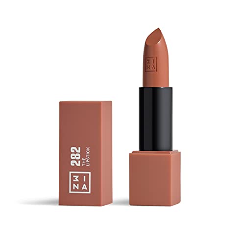 3INA MAKEUP - The Lipstick 282 - Hellbraun Lippenstift - Matt Lippen-Stift mit Vitamin E und Shea Butter- Langanhaltender Hochpigmentiert Creme - Vanille-Duft - Vegan - Cruelty Free