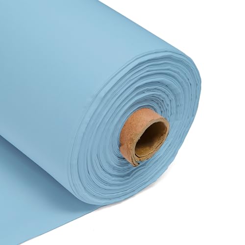 Tejido liso 100% algodón 150 cm de ancho 150 g/m² (azul claro, medio metro)