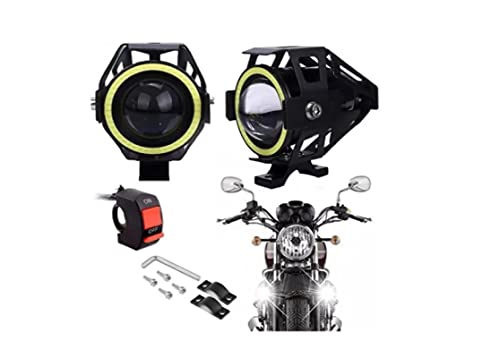 Par Farol de Milha Auxiliar Para Moto U7 de LED Angel Eyes KNUP - KP-MT03