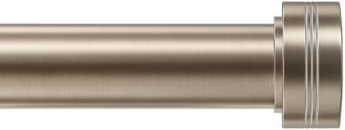 Heavy Duty Curtain Rods for Windows 30 to 41 Inch, Adjustable Length 1 Inch Diameter Window Curtain Rod with Aluminium Finials, Sand Nickel