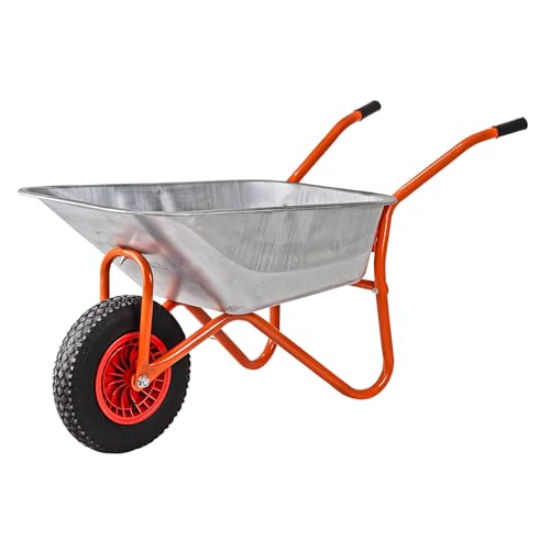 DEMA Schubkarre 85 L - Bauschubkarre, Gartenschubkarre, Transportkarre - Luftbereifung, Lufträder, robust, stabil - Garten, Baustelle, Hof, Terrasse