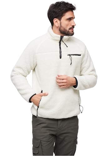 Image of Brandit Individual Wear Men's Teddy Fleece Cold-Weather Outdoor Quarter Zip Jacket with Chin Guard & Wind Protection Strip