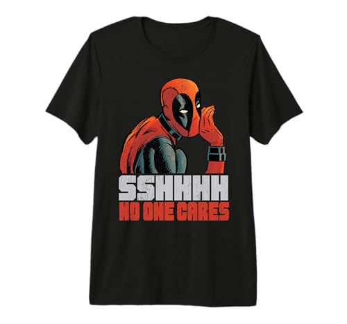 Deadpool Shhhh No One Cares t-shirt Marvel coton vêtement humour noir