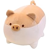 Levenkeness Soft Fat Pig Plush Hugging Pillow,Cute Piggy Stuffed Animal Doll Toy Gifts for Bedding, Kids Birthday, Valentine, Christmas (Brown, 15.7')