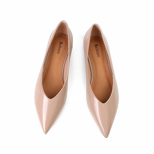 Reitoye Flats for Womens Closed Pointed Toe Ballet Flat Comfortab...