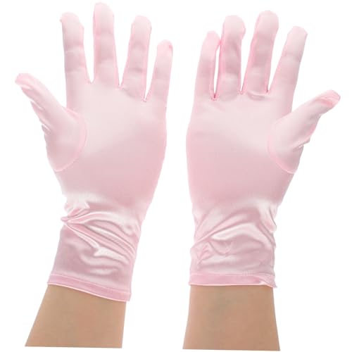BESPORTBLE 3 Pairs Girls Dress Gloves Stylish Skirt Gloves for Kids Decorative Party Supplies in Pink3