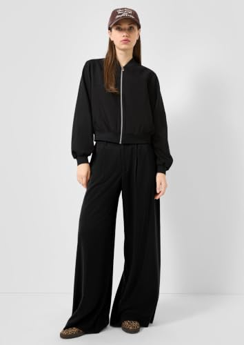 Pantalon plissé fluide noir jambe large taille confortable - 5