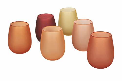 Happy Hour Sunset Set 6 bicchieri acqua frosted in vetro 500 ml