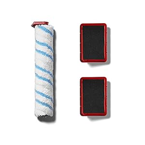 Vileda JetClean 3-in-1 vloerreiniger accessoireset incl. 2 x dubbele filters en 1 x microvezelrol, wit rood, normaal