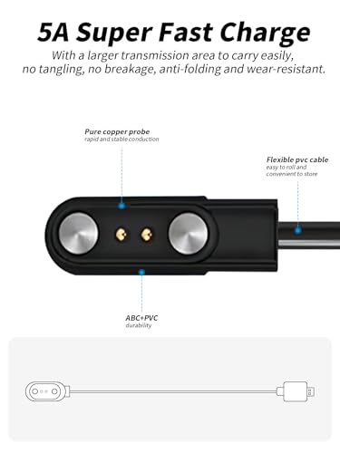 Cable de carga para reloj inteligente NONGAMX portátil con bolsa de viaje de silicona 6