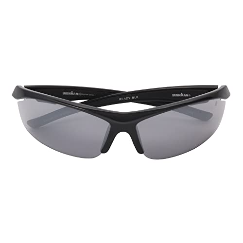 IRONMAN Ready Wrap-Around Sport Sunglasses for Men, Shiny Black, 71mm2