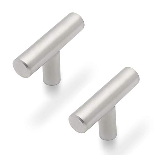 30 Pack Cabinet Knobs Drawer Pulls Brushed Nickel Furniture Hardware - T Bar Euro Style Nickel Kitchen Cabinet Door Handle Bathroom Cabinet Pulls Stainless Steel