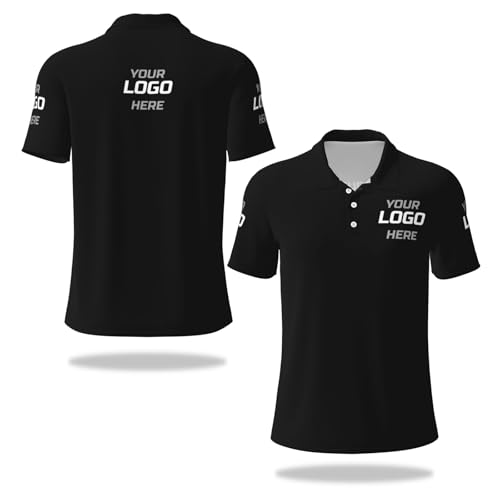 Naispanda Polo Personalizado con Texto, Logotipo, Nombre o Foto, Camisas de Trabajo Personalizadas para Hombres y Mujeres