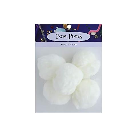 PA Ess Pom Pom 2.5" Pkg 5pc White Cover