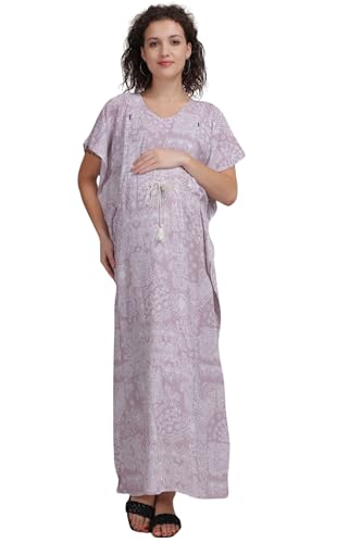 Image of Fabme Women's Printed Kaftan Nursing and Maternity Nighty
