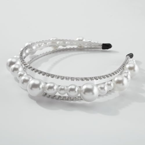Bandeau de perles anti-glisse avec accessoires for cheveux en alliage de diamant