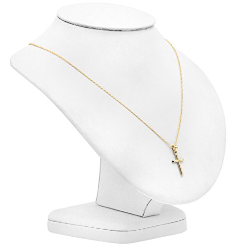 10K Yellow Gold Petitie Cross Pendant Necklace On A 10K Yellow Gold 18 In. Chain #TOP2
