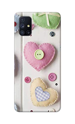 Image of PRINTFIDAA Heart Shape Hard Back Cover for Samsung Galaxy M51, SM-M515F / DSN Back Cover -(P6) KAT1010