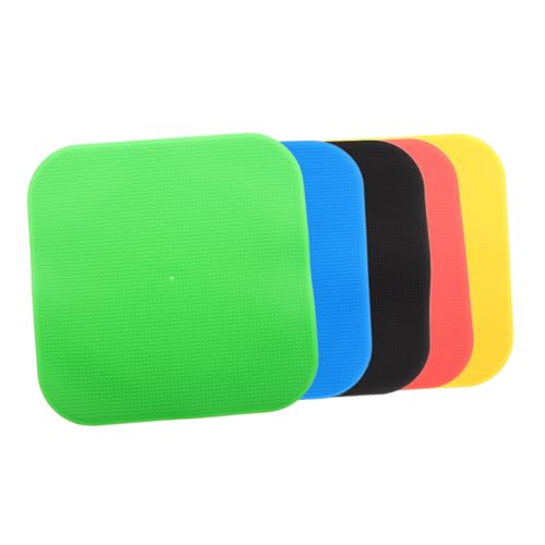 JUMPLAWN High Visibility Football Markers 5pcs Soccer Training Discs Step Training Gym Class Markers Flat Soccer Mats