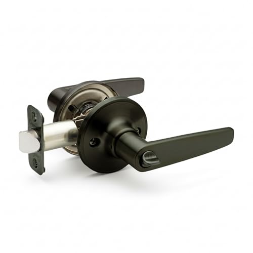 Copper Creek Daley Privacy Door Lever Handle Set – Modern Reversible Locking Design, Easy Install for Bedroom & Bathroom Doors, ANSI Grade-3 Certified (1 Pack)