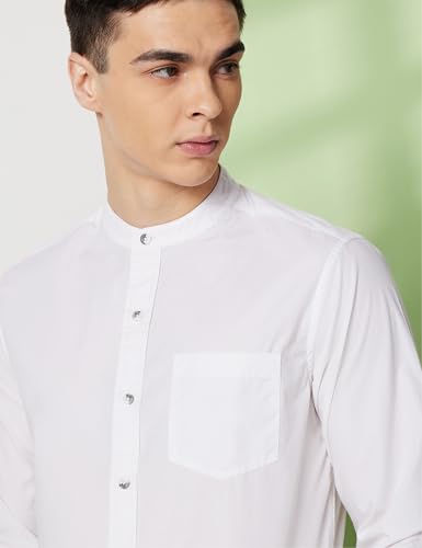 Image of Symbol Premium Men's Mandarin Collar Casual Cotton Poplin Shirt - Regular Fit |Full Sleeve | Pure Cotton (Available in Plus Sizes)