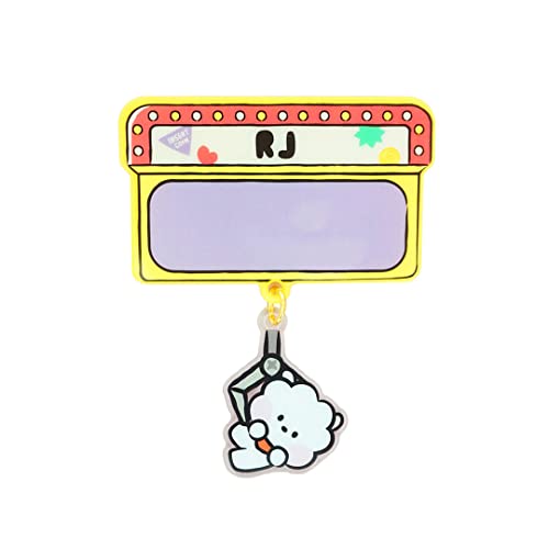 ソロモン商事 BT21 minini アクリルネームピンバッジ（アルファベットシール付き） (RJ) ACRYLIC NAME PIN BADGE ネームバッジ