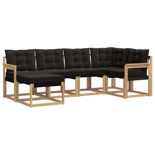 vidaXL Ensemble de canapés d'extérieur 6 pcs Blanc et Noir, Ensemble de canapés de Jardin Moderne, Confortable, Relaxant, résistant, Meubles d'extérieur...