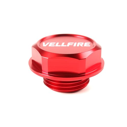 KOKATO トヨタ ヴェルファイア 20系 30系 40系 エンジンオイルフィラーキャップ アルミ合金製 1枚セット 純正交換設計 (レッド)