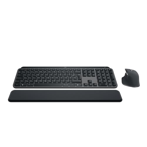 Logitech MX Keys S Combo:Clavier et Souris Sans Fil Performants avec Repose Poignet,Éclairage Personnalisable, Défilement...