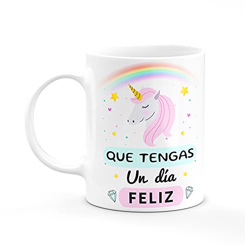 Zumo Digital Taza Unicornio, Que Tengas Un Día Feliz, Taza Mensajes Motivadores, Taza Desayuno...