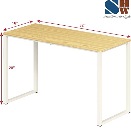 Image of SHW Mission 32-Inch Home Office Computer Desk, Oak