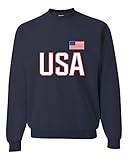 Go All Out Large Navy Adult USA National Pride Sweatshirt Crewneck