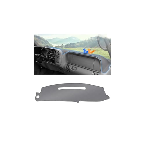 Image of Autorder Gray Dashboard Cover Mat for 1997-2000 Chevy Chevrolet Silverado /GMC Sierra C1500 /2500 /3500 K1500 /2500 /3500, 1997-1999 GMC Yukon /Chevy Tahoe Accessories Dash Cover Polyester Dash Mat