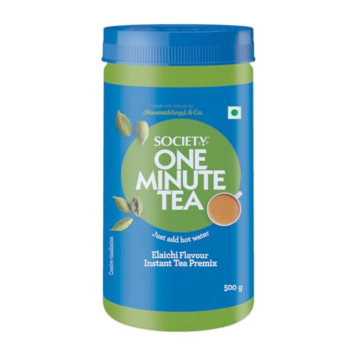 Image of Society One Minute Tea | Elaichi Flavour | Jar | Made with Cardamom | Flavoured Instant Tea | 500g | Pack of 1