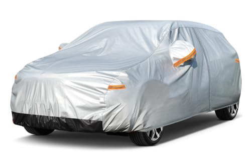 Image of GUNHYI Hatchback Car Cover Waterproof All Weather, 6 Layers Heavy Duty Full Exterior Cover Universal fit vw Golf, Honda Fit, Kia Soul, Toyota Matrix, Nissan Leaf etc. Size H1 (See Size Chart)